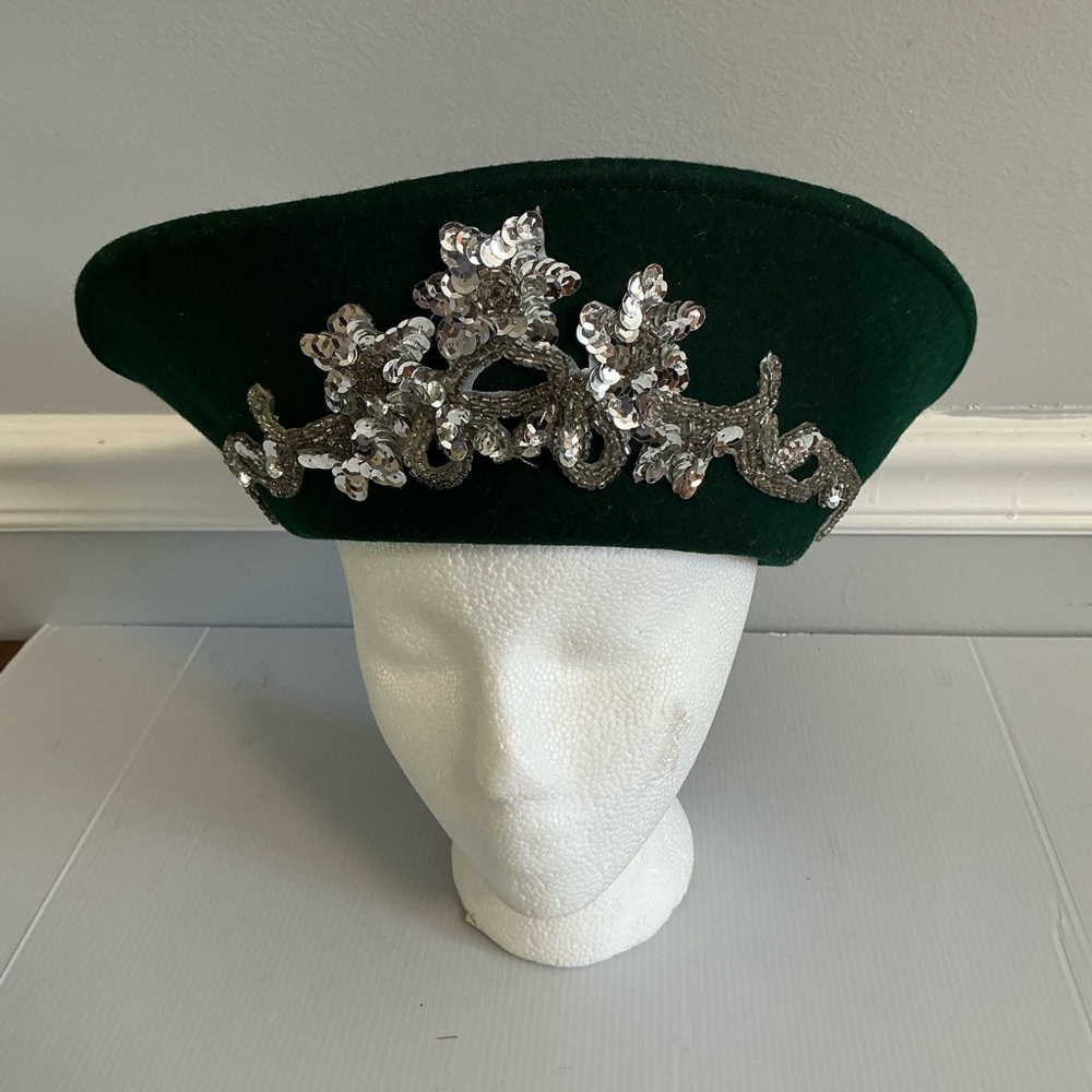 Mr. John signature series 100% wool green hat with sequins